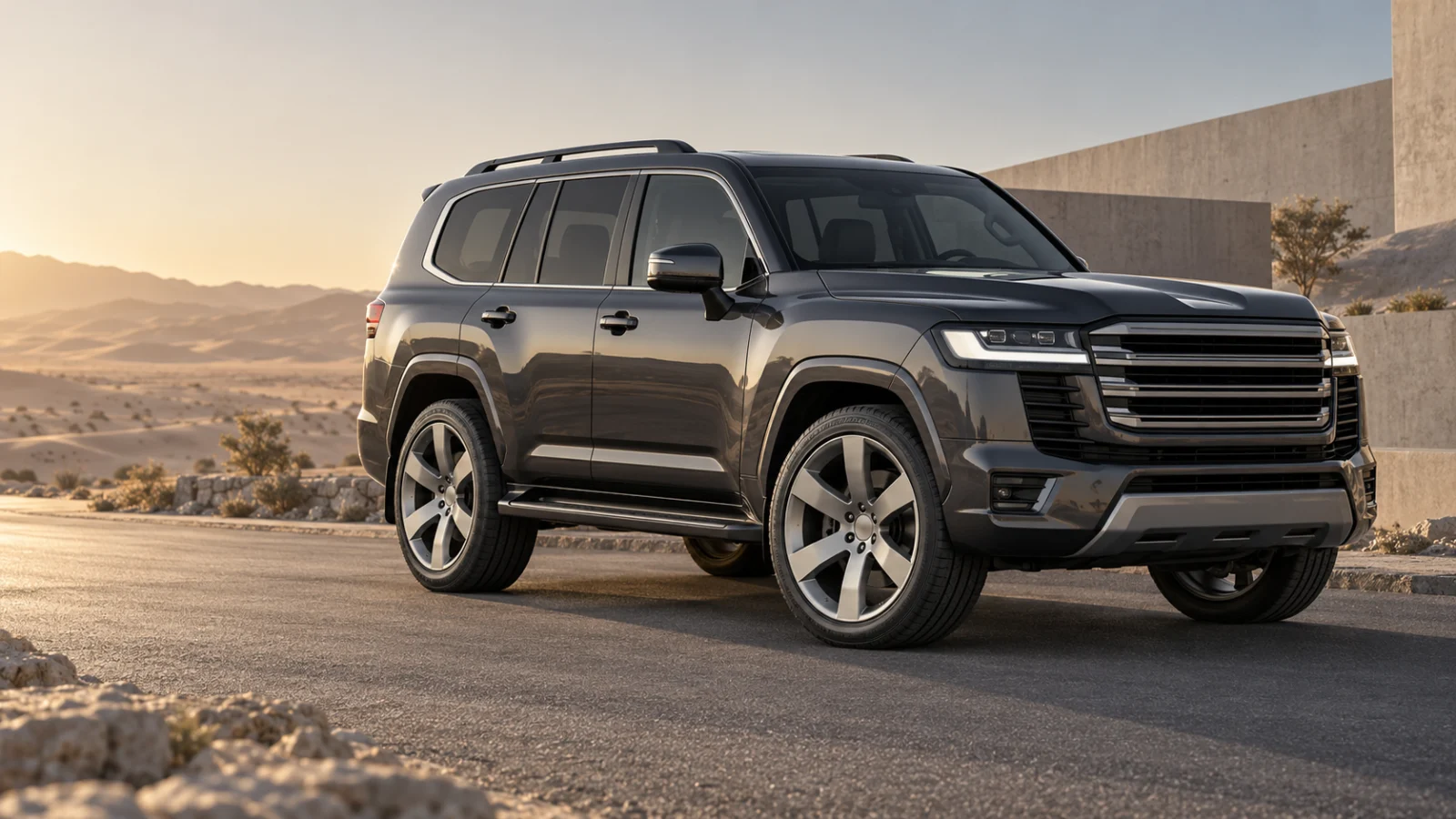 Toyota Land Cruiser 300-inspired SUV concept in a desert setting — AI-generated design inspiration